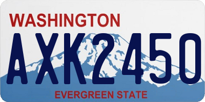 WA license plate AXK2450