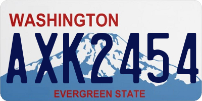 WA license plate AXK2454