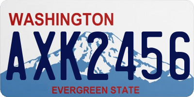 WA license plate AXK2456