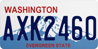 WA license plate AXK2460