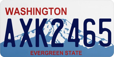 WA license plate AXK2465