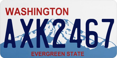 WA license plate AXK2467