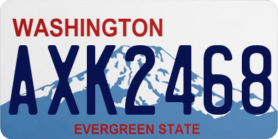 WA license plate AXK2468