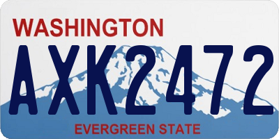 WA license plate AXK2472
