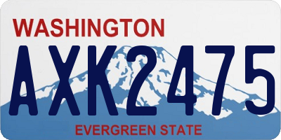 WA license plate AXK2475