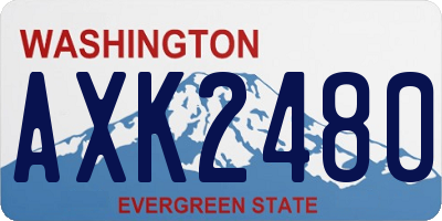 WA license plate AXK2480