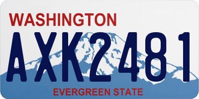 WA license plate AXK2481