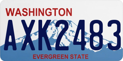 WA license plate AXK2483