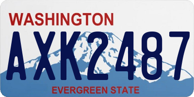 WA license plate AXK2487