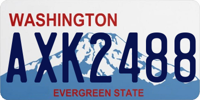 WA license plate AXK2488