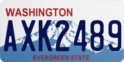 WA license plate AXK2489