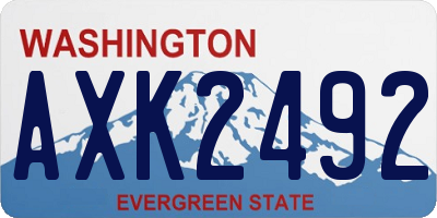 WA license plate AXK2492