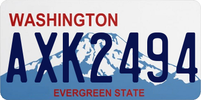 WA license plate AXK2494