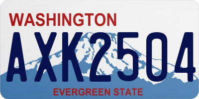 WA license plate AXK2504