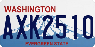 WA license plate AXK2510