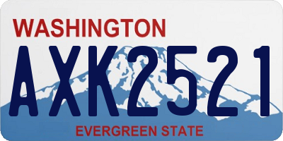 WA license plate AXK2521