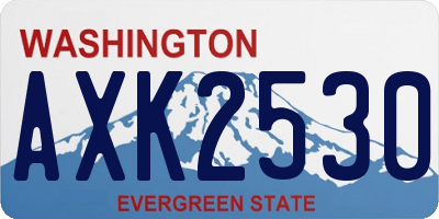 WA license plate AXK2530