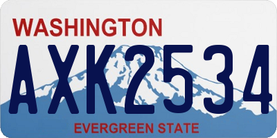 WA license plate AXK2534