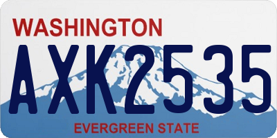 WA license plate AXK2535