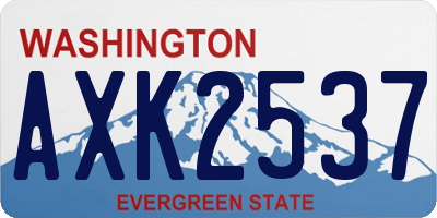 WA license plate AXK2537