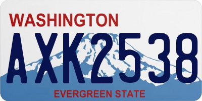 WA license plate AXK2538