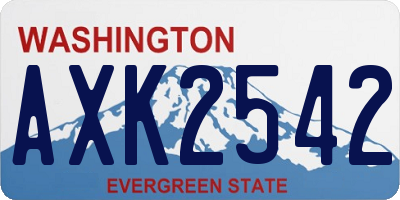 WA license plate AXK2542