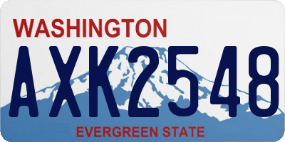 WA license plate AXK2548