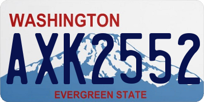 WA license plate AXK2552