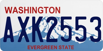 WA license plate AXK2553