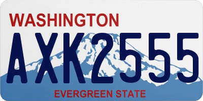 WA license plate AXK2555