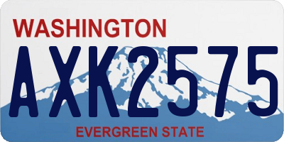 WA license plate AXK2575