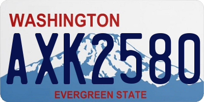 WA license plate AXK2580