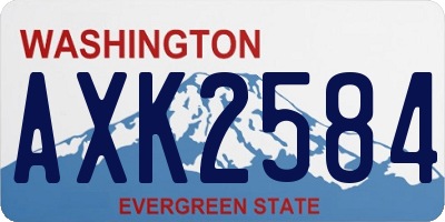 WA license plate AXK2584