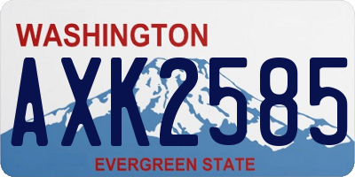 WA license plate AXK2585