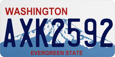WA license plate AXK2592