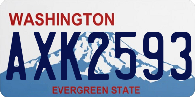 WA license plate AXK2593