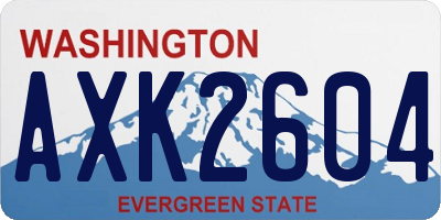 WA license plate AXK2604