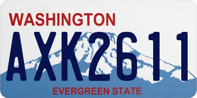 WA license plate AXK2611