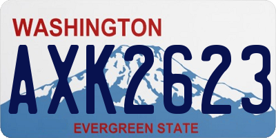 WA license plate AXK2623