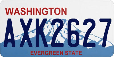 WA license plate AXK2627