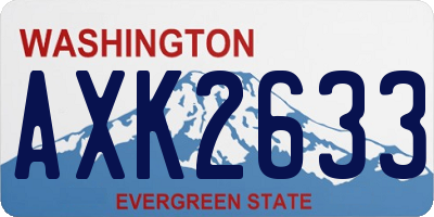 WA license plate AXK2633