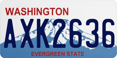 WA license plate AXK2636