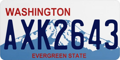 WA license plate AXK2643