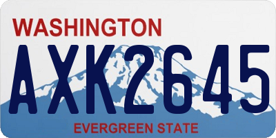 WA license plate AXK2645