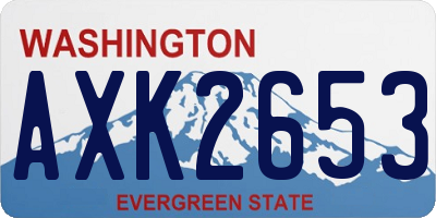 WA license plate AXK2653