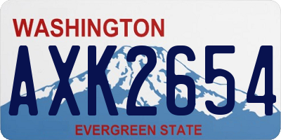 WA license plate AXK2654