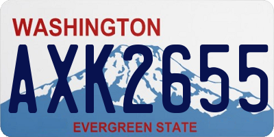 WA license plate AXK2655