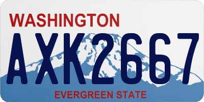 WA license plate AXK2667