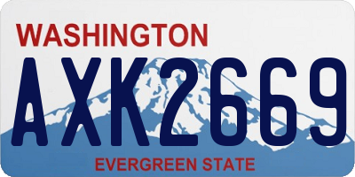 WA license plate AXK2669