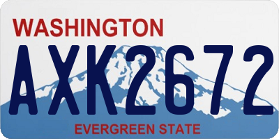 WA license plate AXK2672